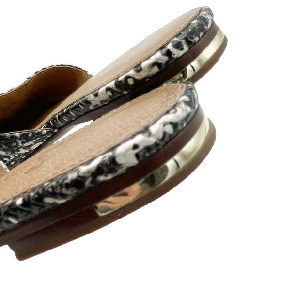 Yosi Samra Parker Mules Gray Snake Embossed Leather Open Back Flats Size 7 - Picture 9 of 16